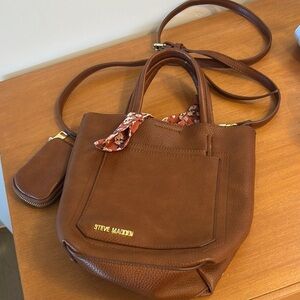Steve Madden Brown Faux Leather Shoulder Bag – Chic & Versatile